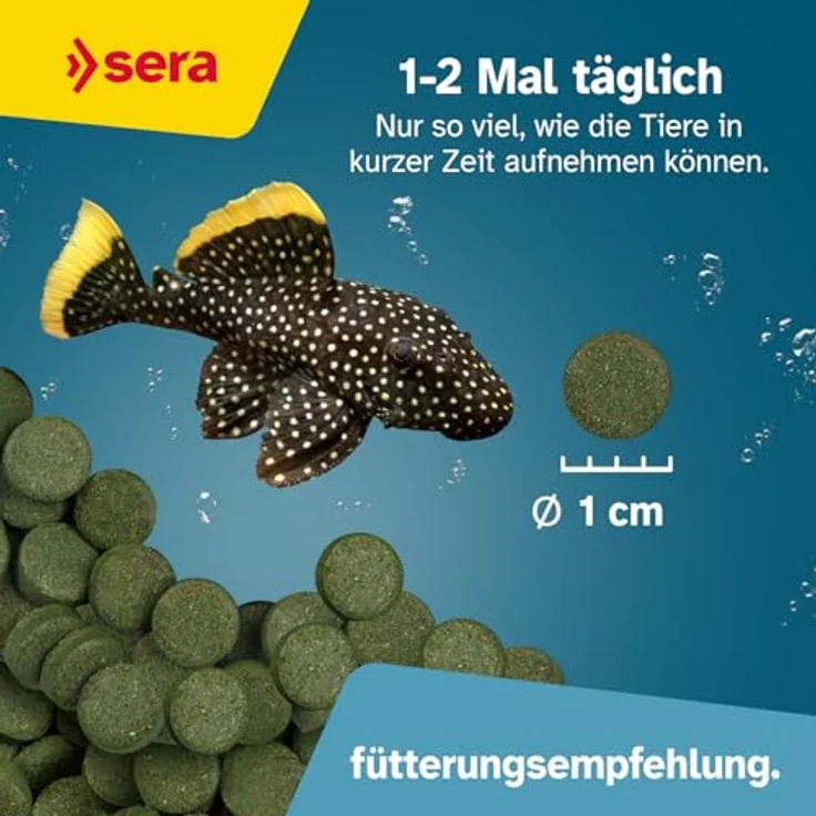 sera Spirulina Tabs, 100 ml (60 g) - sinkende Tabs für herbivore Fische mit 25 % Spirulina, ideal für gesunde Verdauung und Vitalität – Bild 4