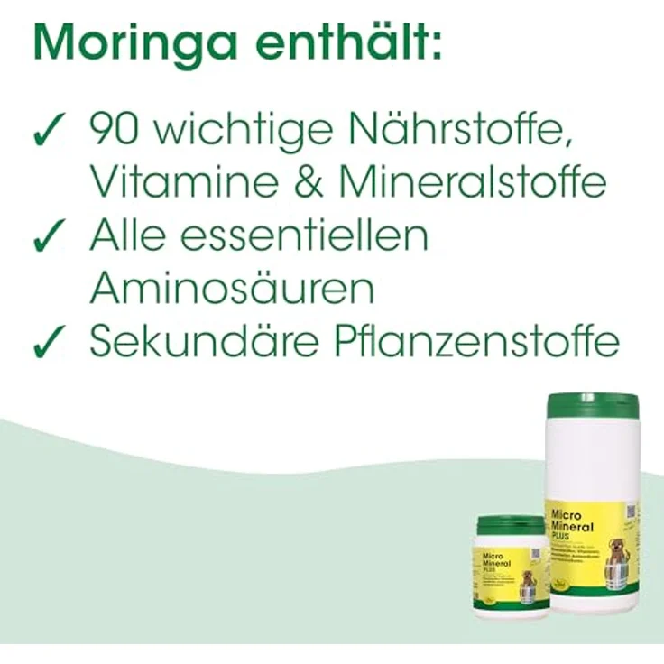 cdVet MicroMineral plus, Ergänzungsfuttermittel für Hunde und Katzen mit Bio-Moringa und natürlichen Eisenquellen, 1 kg Packung – Bild 3