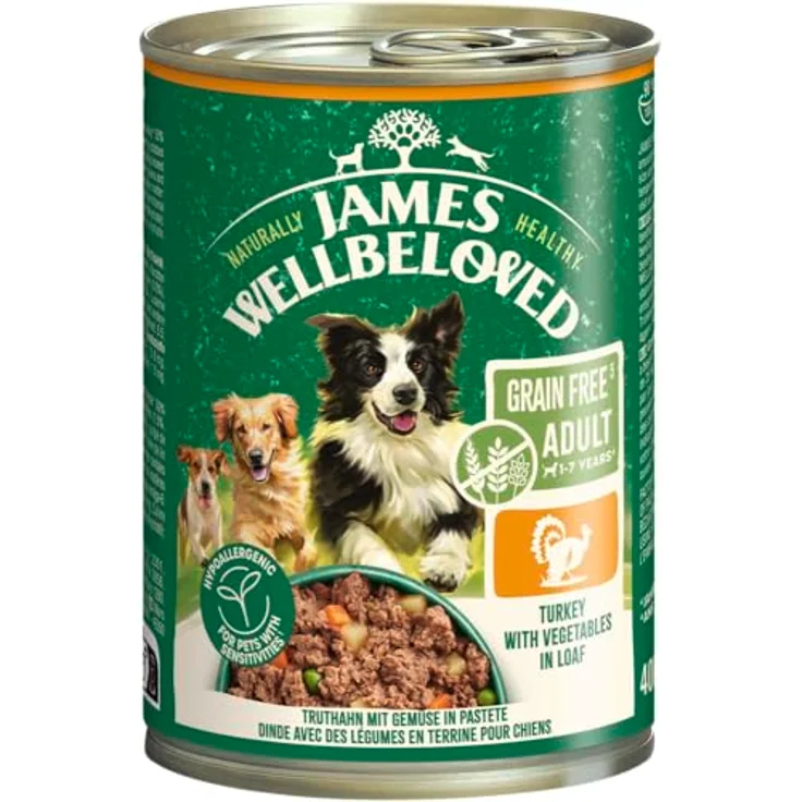 James Wellbeloved JWB Dog Can Adult TkPo CIL, Nassfutter für Hunde, grain free, 400g – Bild 1