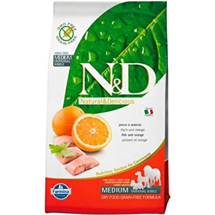 Farmina N&D Ocean Adult Medium Pellets Hundefutter, Trockenfutter mit Hering und Orange, ohne Mais, 12 kg