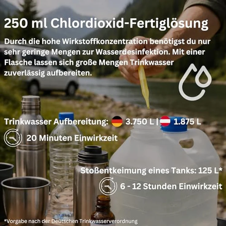 CDL2go CDL Fertiglösung 250 ml, mobile Chlordioxidlösung 0,3% - hochrein, effektiv gegen Bakterien, Viren und Sporen, EU-zertifiziert – Bild 5