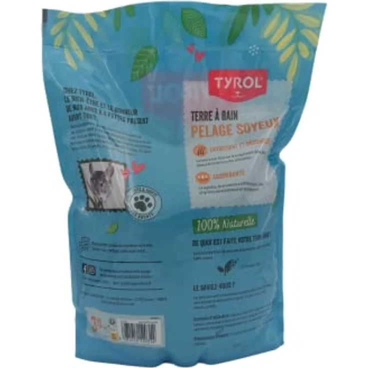 Tyrol Chinchilla Sand und Hamster Sandbad, Mineralerde für seidiges Fell, 3 kg, desinfizierend und hygienisch für kleine Nagetiere – Bild 2