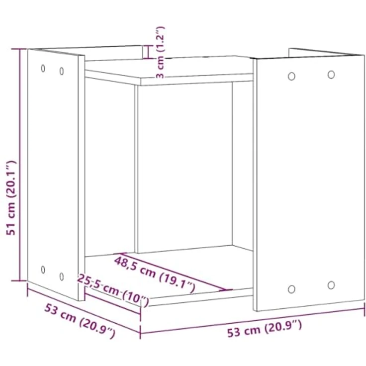 vidaXL Katzentoilette, Katzenklo Eichen-Optik 53x53x51 cm Holzwerkstoff, Braun – Bild 4