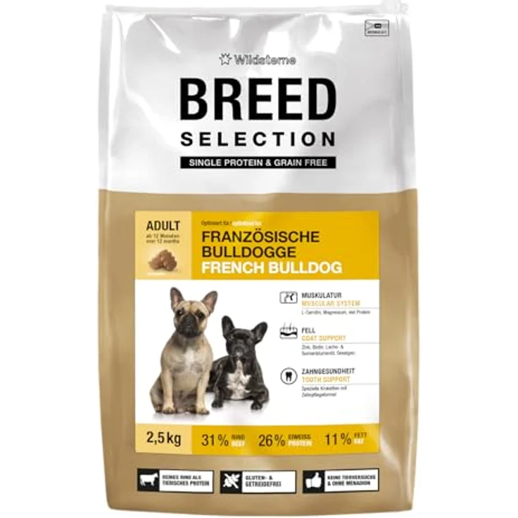 Wildsterne Breed Selection Französische Bulldogge, 10 kg | Getreidefreies Monoprotein-Trockenfutter | Von Tierärzten entwickelt, optimierte Krokette für kurznasige Hunde – Bild 2