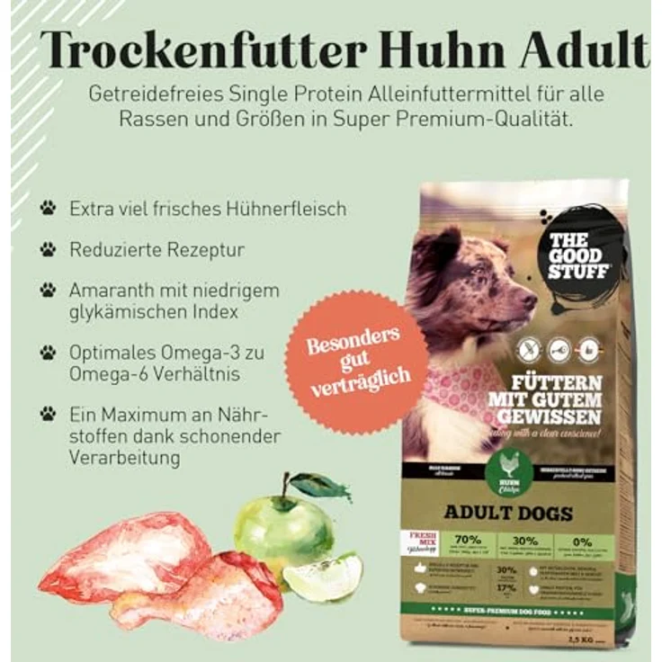 The Goodstuff Adult Huhn 2,5kg, Trockenfutter für ausgewachsene Hunde mit hohem Fleischanteil und reich an Vitaminen – Bild 3