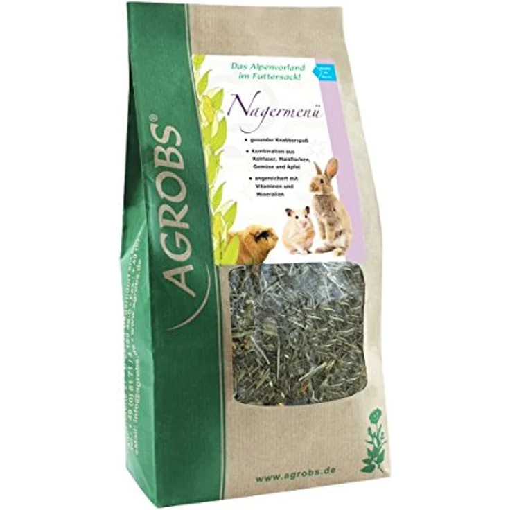Agrobs Nagermenü 600 g, Kleintierfutter mit verbesserter Rezeptur, reich an Vitaminen und Mineralien, Rohfaser, Gemüse und Apfel