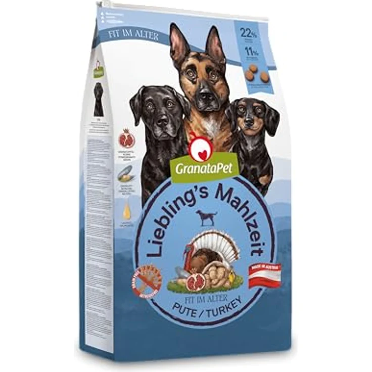 GranataPet Liebling's Mahlzeit Senior Pute, Hunde-Trockenfutter mit wichtigen Vitaminen, 10kg – Bild 1