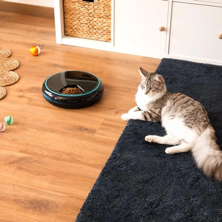 Cecotec Pumba 1600 Purrfect Meal, Automatischer Futterautomat für Haustiere mit 1,6 l Fassungsvermögen, 4 Fächern, LED-Anzeige, Timer und Sprachrekorder – Bild 2