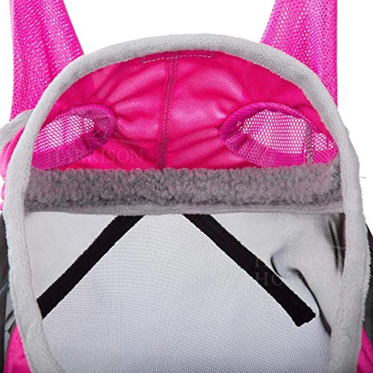 Harrison Howard CareMaster Pro Luminous Pferde Fliegenmaske, UV-Schutz mit Ohrenschutz, Rosa, Warmblut (L) – Bild 5