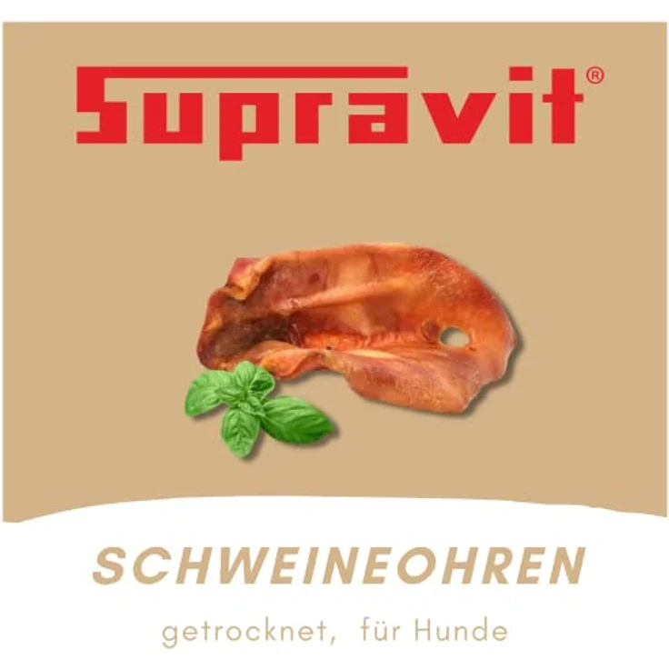 Supravit getrocknete Schweineohren für Hunde, 500g (ca. 15-16 Stück), aus deutscher Herstellung, naturgetrocknet, hochwertiger Kausnack für mittlere und große Hunde – Bild 2