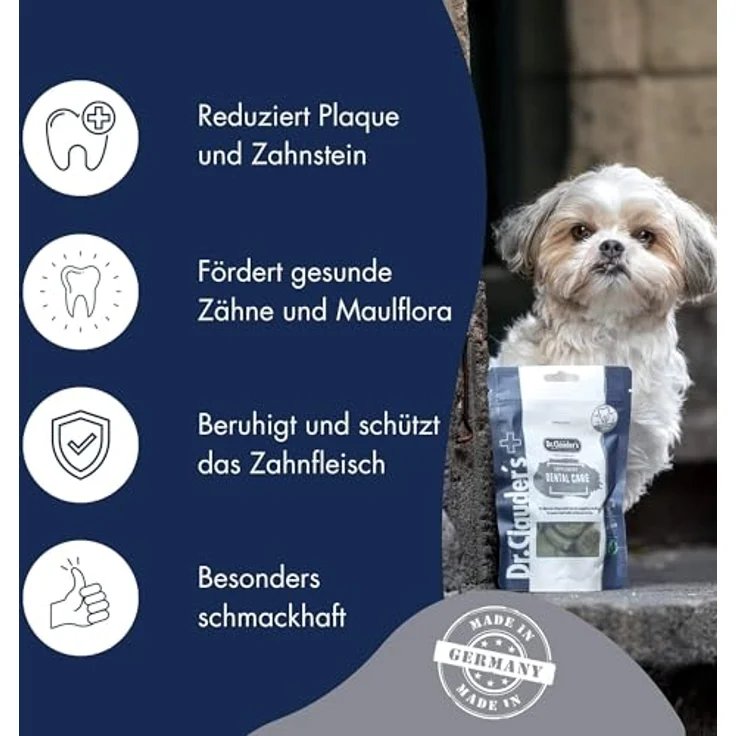 Dr.Clauder's Supplement Snack Dental Care, 150g zur Reduzierung von Zahnbelag und Förderung einer gesunden Maulflora bei Hunden und Katzen – Bild 3