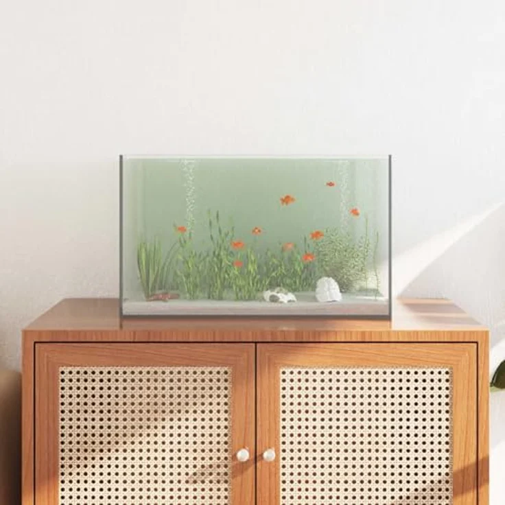 vidaXL Aquarium mit Speicher Transparent, rechteckiges 50 x 30 x 30 cm Glasbecken, modernes Design für Zuhause und Büro, pflegeleicht und robust – Bild 2