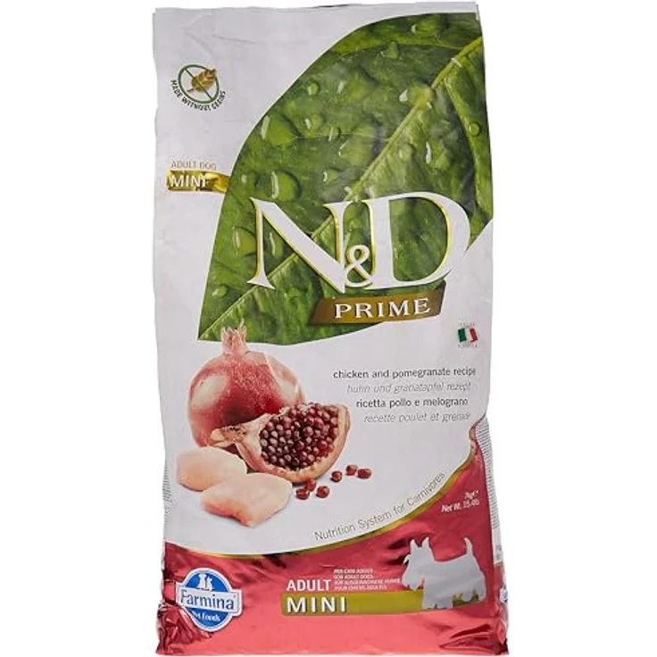 Farmina N&D Prime Adult Mini Pellets Hundefutter, Trockenfutter mit Huhn und Granatapfel, 7 kg, ohne Mais, reich an Vitaminen und natürlichen Antioxidantien – Bild 1