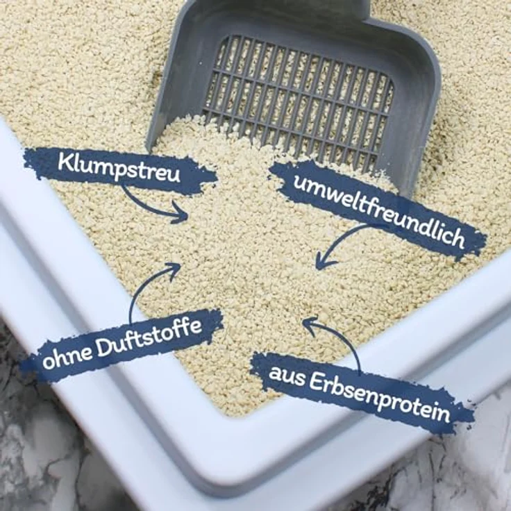Lyra Pet® Tofu Katzenstreu, 7,5 kg, parfümfrei, klumpend, 300% Saugkraft, staubfrei, umweltfreundlich aus Erbsenprotein, ideal für empfindliche Katzen – Bild 2