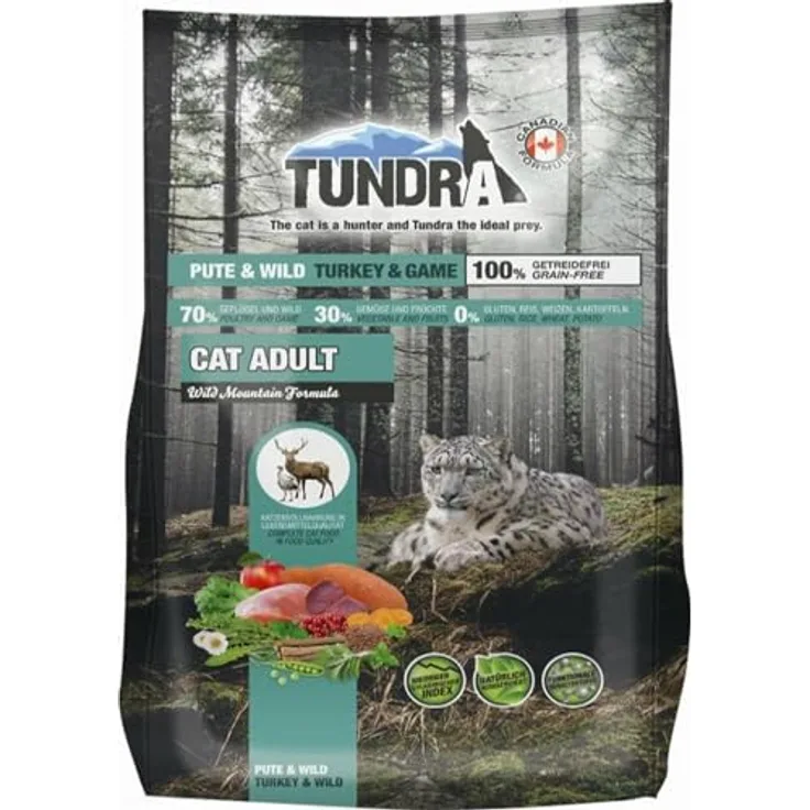 Tundra Katzenfutter getreidefrei Pute & Wild, 1,45 kg, hoher Fleischanteil und frisches Gemüse