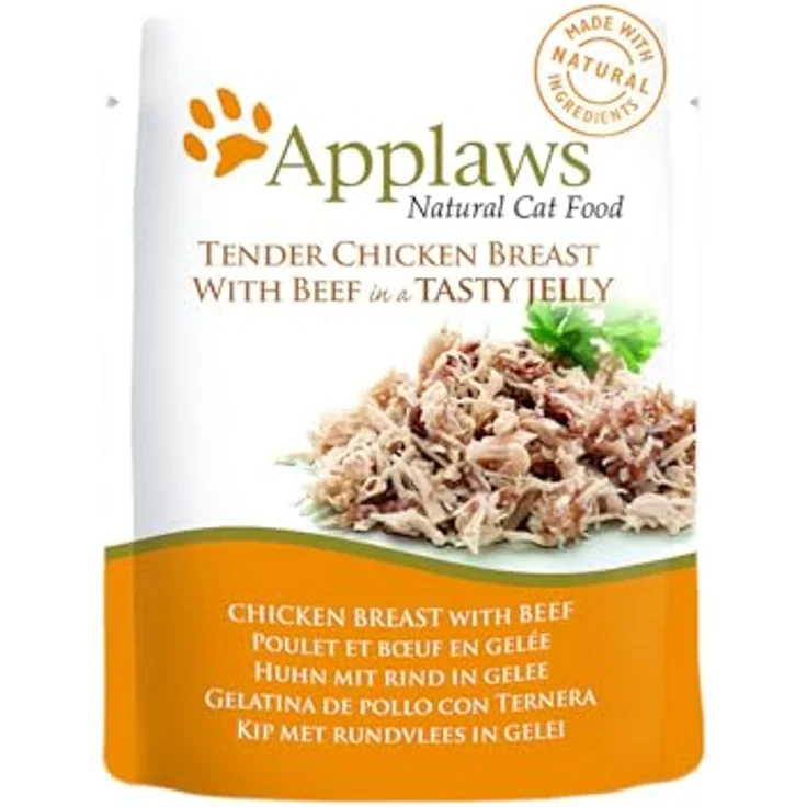 Applaws Pouch, Huhn+Hühnerleber in Gelee, 100% natürliche Zutaten, glutenfreies Katzen-Nassfutter, 70g – Bild 1
