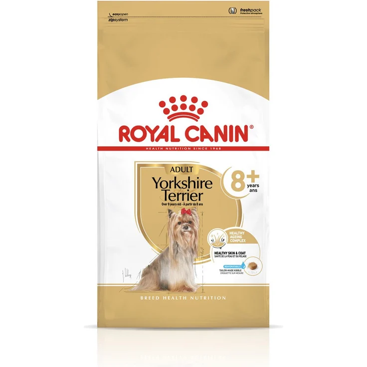 Royal Canin Yorkshire Terrier 8+ Trockenfutter für ältere Hunde, 1,5kg, zur Unterstützung des gesunden Alterungsprozesses