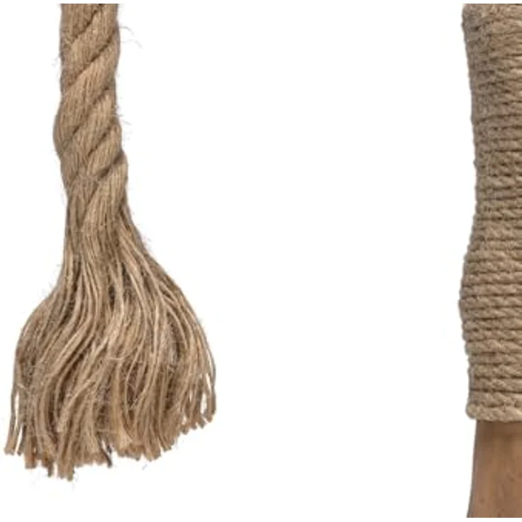 Designed by Lotte Vilja (110 cm, Creme), Katzenbaum mit Teddystoff und Kratzbereich aus Jute – Bild 13