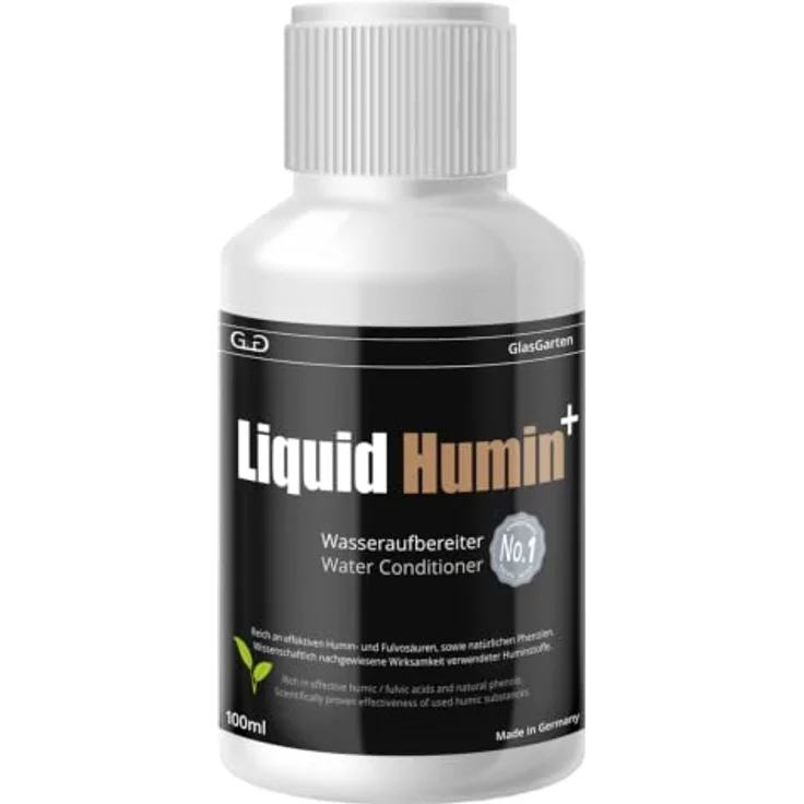 GG GLASGARTEN Liquid Humin+, 100ml Aquariumzusatz zur Verbesserung des Immunsystems und Stabilisierung des pH-Werts – Bild 1