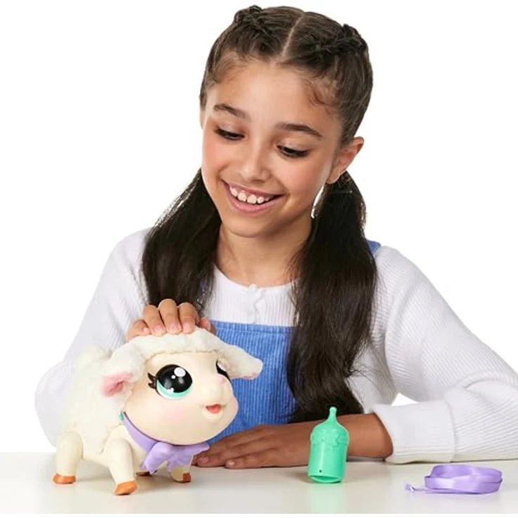 Moose Toys Little Live Pets My Pet Lamb Snowie, interaktives Baby-Lämmchen mit über 25 Geräuschen, weiß – Bild 3