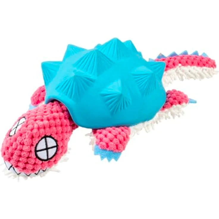 "DUVO+ Tierkuscheltier Hundespielzeug Gürteltier Plüsch/Latex blau/rosa, Spaßiges Quietschspielzeug, 34 cm" – Bild 1