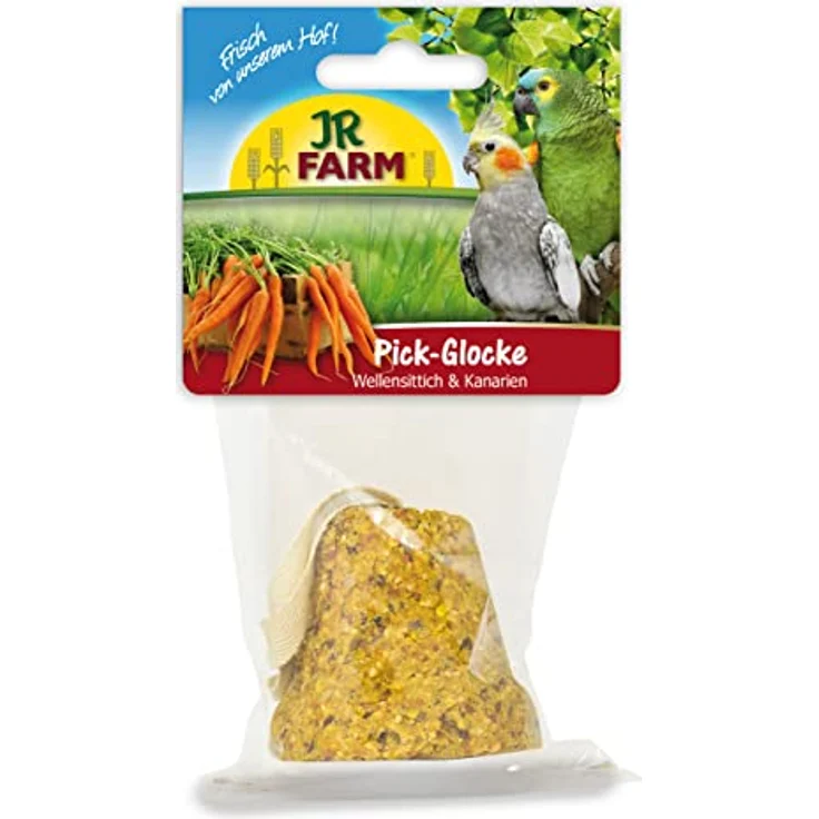JR FARM Pick-Glocke für Wellensittiche & Kanarien, 150 g mit sonnengereiften Saaten und knackigem Gemüse, ballaststoffreich – Bild 1