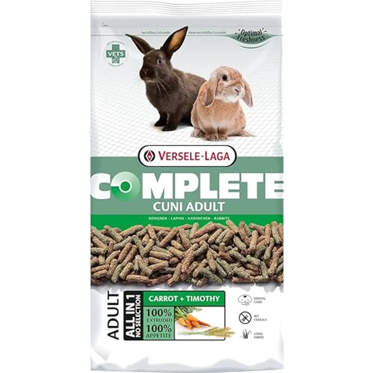 Versele-Laga Cunis Kaninchen Adult Complete, extrudiertes Alleinfutter für Kaninchen, 2 x 1,75 kg, stärkearm und leicht verdaulich