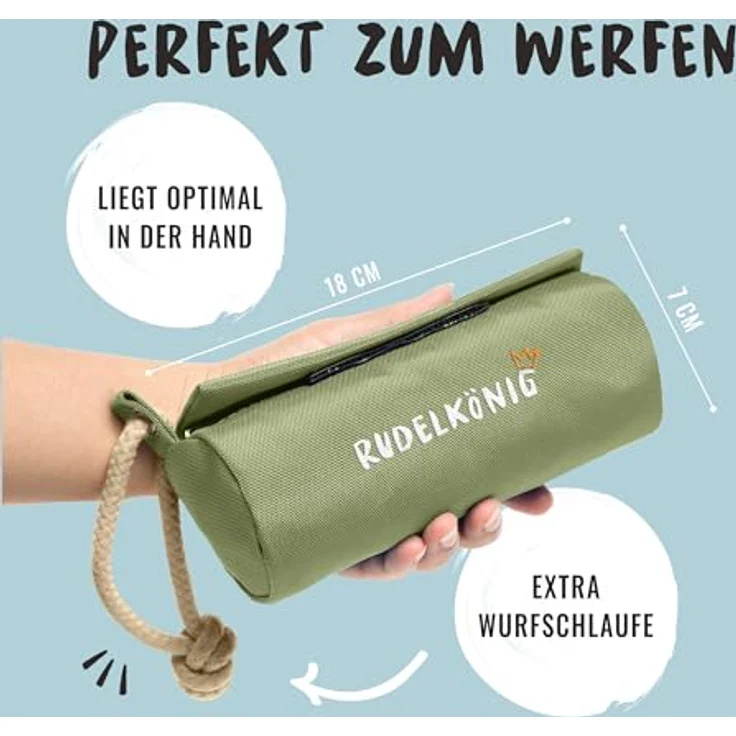 Rudelkönig Futterbeutel für Hunde, Robuster Apportierdummy für Leckerlies mit Klett- und Reißverschluss, strapazierfähig für jedes Futter – Bild 3