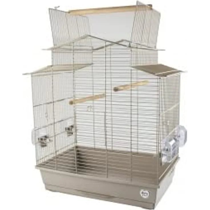 duvoplus Käfig für Vögel Mocha Iza 3, 58 x 38 x 65 cm, Mokka, Vogelkäfig