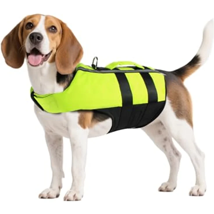 NAMSAN Hundeschwimmweste, Aufblasbare Rettungsweste für Hunde in Grün, Größe M, mit Sicherheitsdesign und starkem Auftrieb – Bild 1