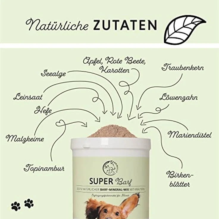 Annimally Super Barf Complete, 1 kg Barf Zusatz Pulver für Hunde mit Vitaminen, Mineralien und natürlichen Inhaltsstoffen, ideal für alle Altersstufen – Bild 4