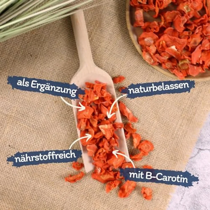 Lyra Pet® Karotten getrocknet 5 kg, reich an Beta-Carotin & Ballaststoffen, Einzelfutter für Vögel, Nager & Reptilien, nährstoffreiches & kalorienarmes Futter – Bild 2