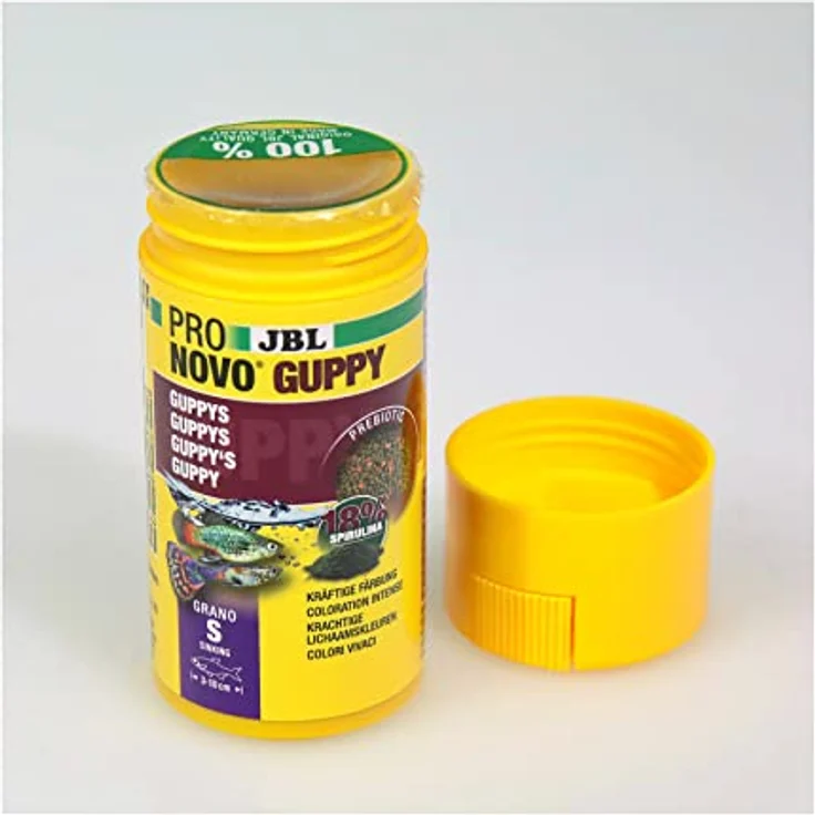JBL PRONOVO GUPPY GRANO, Hauptfutter-Granulat für Guppys und Lebendgebärende, 100 ml, mit Klickdosierer, präbiotisch, hohe Akzeptanz – Bild 2