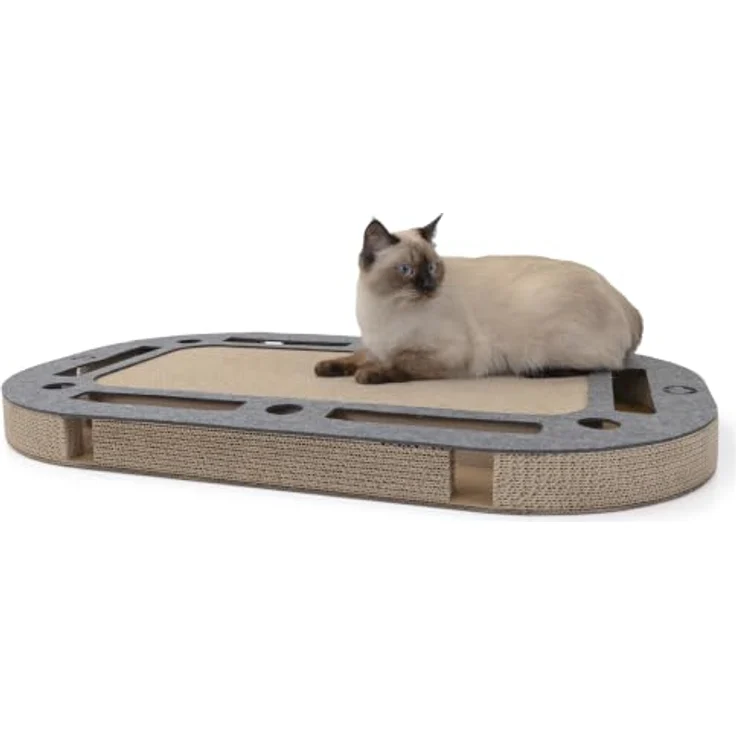 Canadian Cat Company Kratzbrett PlayPlate XL Felty, Katzenspielplatz mit robuster Wellpappe und weicher Filzoberfläche, ca. 85 x 54 x 5,8 cm – Bild 3