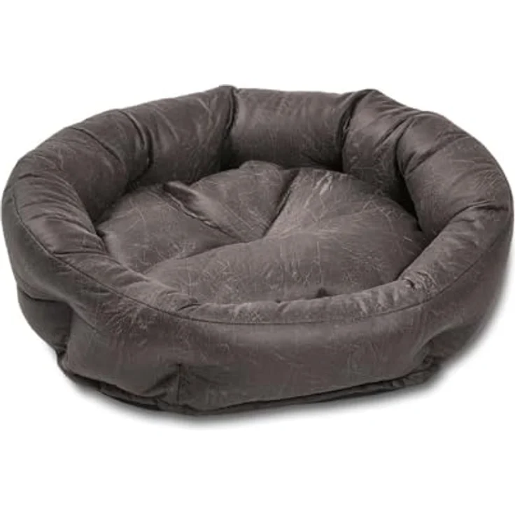Wolters Tierbett Vintage Hundekörbchen grau, gemütlicher Schlafplatz im Leder-Look – Bild 2
