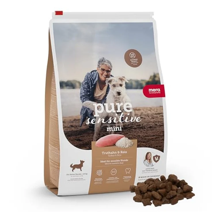 MERA Pure Sensitive Mini Truthahn & Reis, Trockenfutter für kleine und sensible Hunde, ohne Weizen und Zucker, 4 kg – Bild 1
