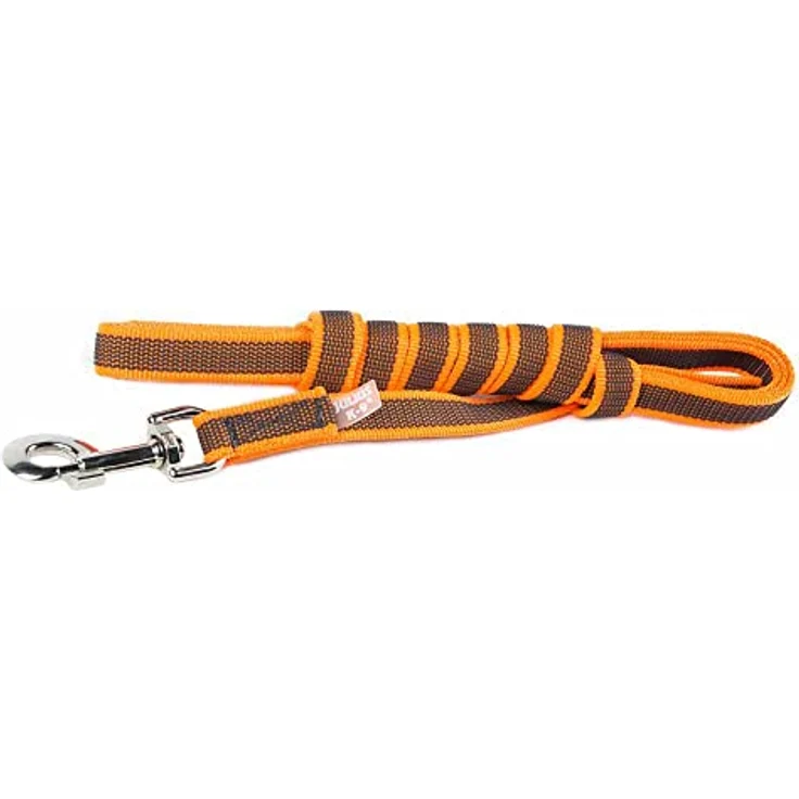 JULIUS K-9 IDC Color & Gray gumierte Leine, strapazierfähiger Textilstoff, 20 mm x 3 m mit Schlaufe, Orange-Grau – Bild 2
