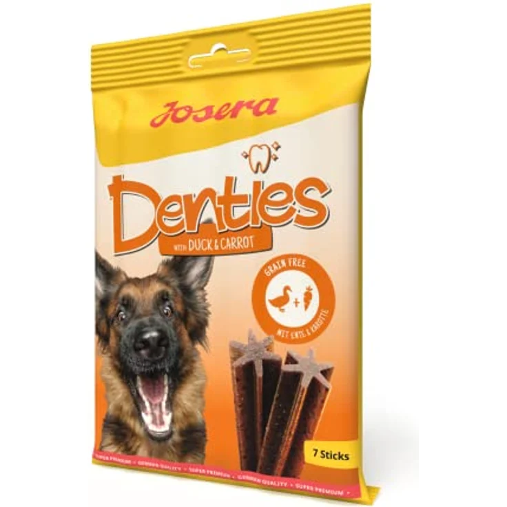 JOSERA Denties Duck & Carrot, Premium Kaustangen für ausgewachsene Hunde, zuckerfrei & getreidefrei, 13 x 7 Stück (91 Sticks) zur Zahnpflege mit Ente & Karotte – Bild 3