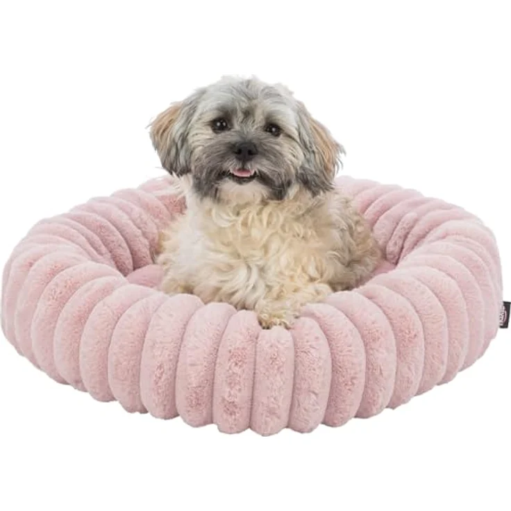 trixie Hundebett für Hund, Katze, Plüsch-Cord, Polyester, Rund, Innenbereich, grau – Bild 3