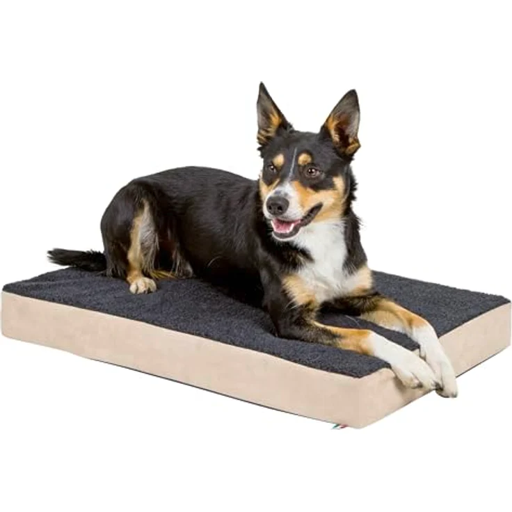 Kerbl Tierkissen Matratze Memory-Foam 115 cm x 75 cm 80328, orthopädische Hundematratze für ältere Hunde, Softplüsch, abnehmbarer Bezug, grau – Bild 2
