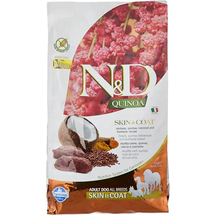 Farmina N&D Quinoa Adult Pellets Hundefutter, Trockenfutter mit Wildbret und Kokosnuss, 2,5 kg, ohne Mais, mit Vitaminen und Antioxidantien – Bild 1