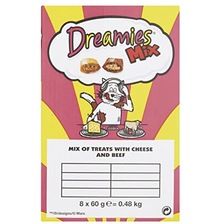 Dreamies Katzensnacks Mix Pack - Sparpaket Käse und Rind, 6 x 60 g, kalorienarm mit Vitaminen und Mineralstoffen – Bild 10