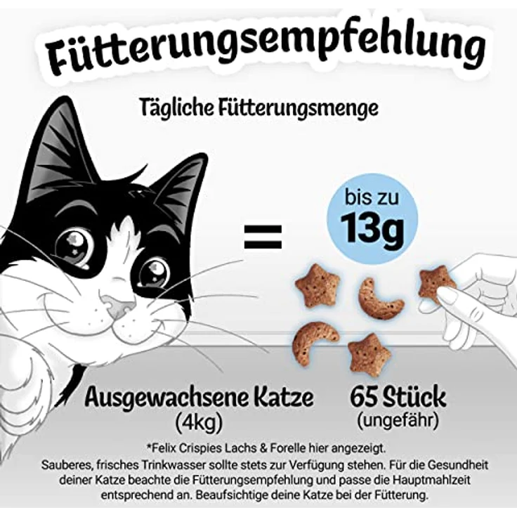 FELIX Crispies Katzensnack Lachs- und Forellengeschmack, knusprig und leicht, 4x45g – Bild 10