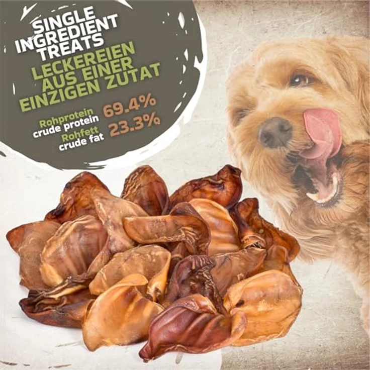 Lovely DOG Schweineohren für Hunde, 20 Stück Größe S (500g), 100% natürliche Kauartikel, getreidefrei, langanhaltender Kauspaß für kleine & große Hunde – Bild 3