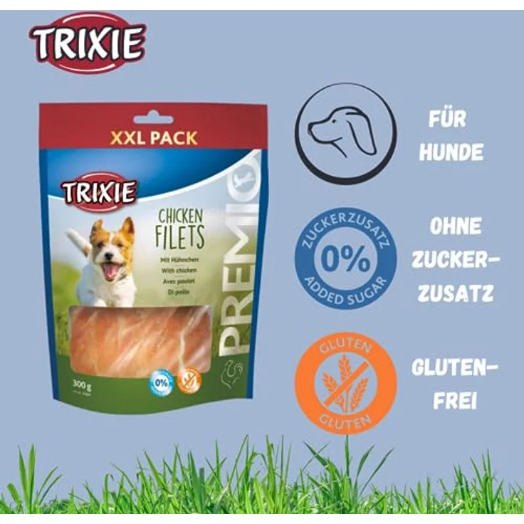 TRIXIE PREMIO Hunde-Chicken Filets XXL 300g, Glutenfreie Premium Hundeleckerli ohne Getreide & Zucker, Hochwertige Belohnung für Training und Zuhause – Bild 5