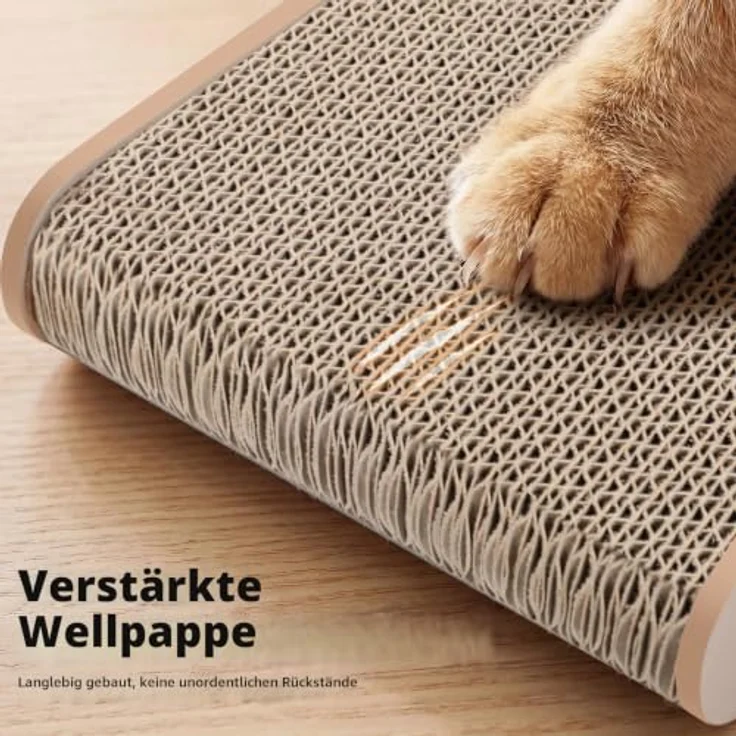 Gimars Hole 58cm Kratzbrett Katze L-Form, stabiles Kratzmöbel aus hochdichter Wellpappe, rutschfeste Unterseite, weiß – Bild 3