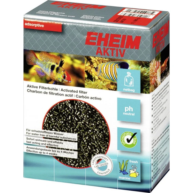 EHEIM Filterkohle Karbon 225 g, Aquarienfilter für klares Süßwasser mit Netzbeutel und Chlorbindung – Bild 1