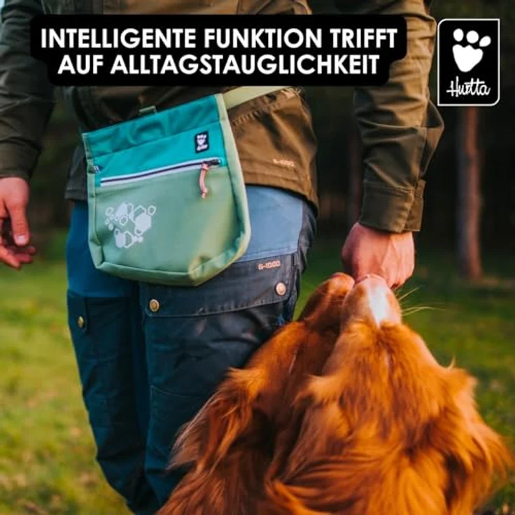 Hurtta Leckerlibeutel ECO, Futterbeutel mit Magnetverschluss, abnehmbarer Leckerlitasche für Hunde, 100% recycelte Materialien, BlackberryMix, maximales Füllvolumen 7 dl – Bild 4