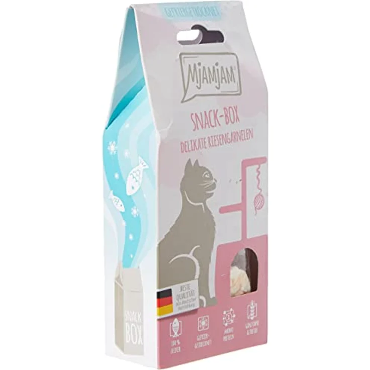 MjAMjAM Snackbox Delikate Riesengarnelen, 4 x 25 g, hochwertiger Katzensnack, gefriergetrocknet, 100% aus frischen Garnelen, ohne Zucker und Konservierungsstoffe – Bild 2