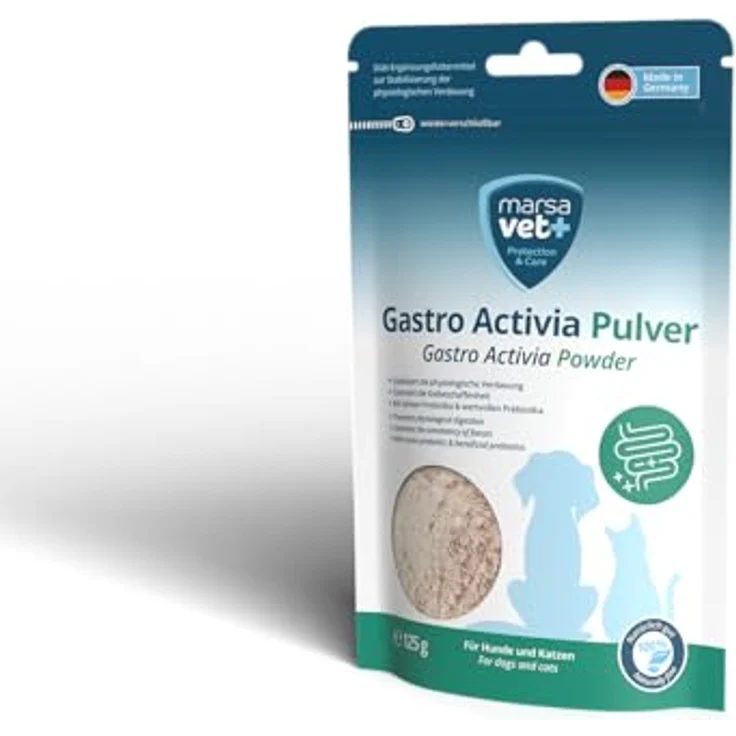 Marsavet Gastro Activia Pulver, Diät-Ergänzungsfuttermittel mit Probiotika & Präbiotika zur Stabilisierung der Verdauung für Hunde und Katzen – 125 g – Bild 2